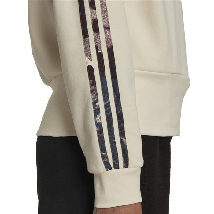 Hanorac cu Glugă Femei Adidas AllOver Print Bej