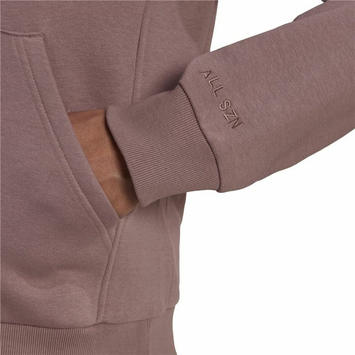 Hanorac cu Glugă și Fermoar Femei Adidas ALL SZN Fleece Cafea