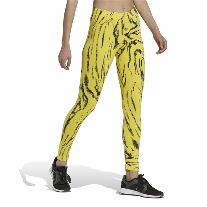 Colanți Sport de Damă Adidas Future Icons Animal-Print Galben