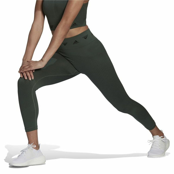 Colanți Sport de Damă Adidas Aeroknit Branded 7/8 Tight Verde