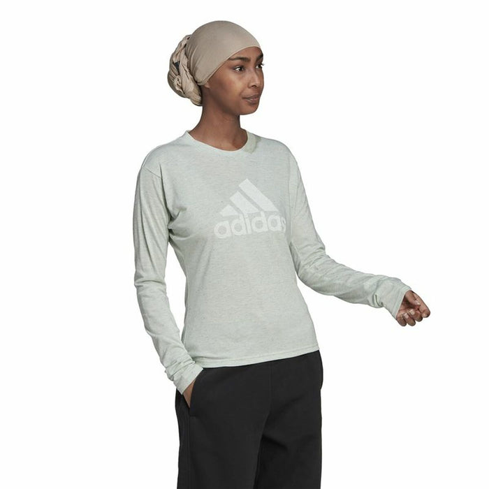 Tricou cu Mânecă Lungă Femei Adidas Future Icons Bej