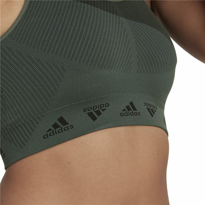 Sutien Sport Adidas Aeroknit Măslină