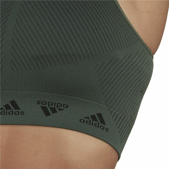 Sutien Sport Adidas Aeroknit Măslină