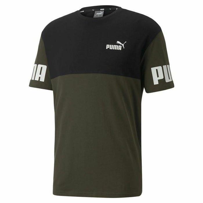 Tricou Sport cu Mânecă Scurtă Puma Power Colorblock Negru