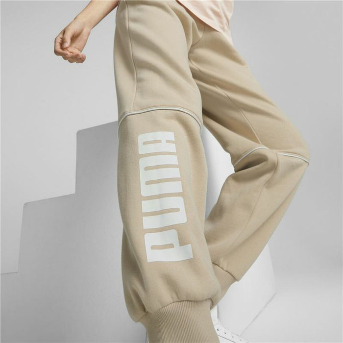 Pantalon de Trening pentru Adulți Puma Colorblock  Bej Femeie