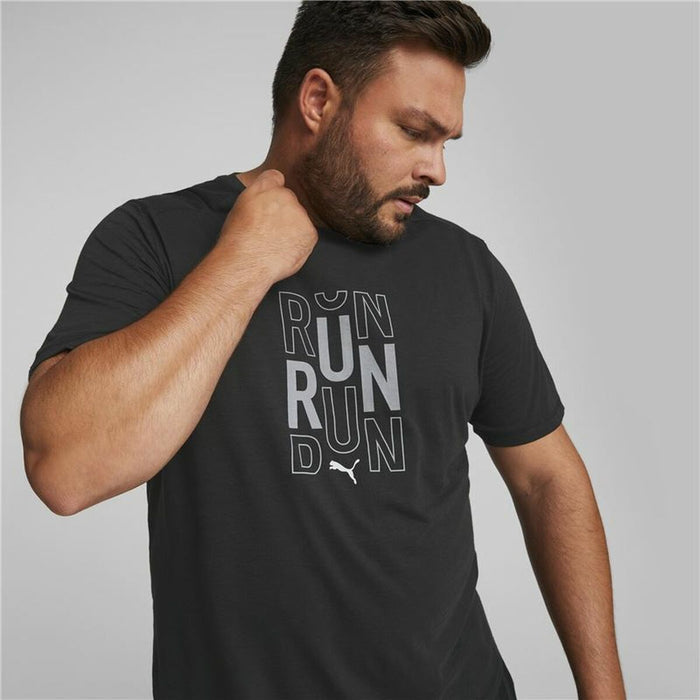 Tricou cu Mânecă Scurtă Bărbați Puma Performance Logo Negru Bărbați