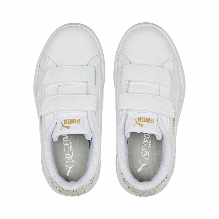Adidași pentru Copii Puma Smash v2 Metallics Alb