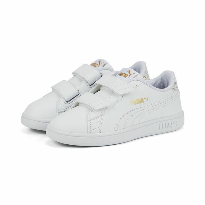 Adidași pentru Copii Puma Smash v2 Metallics Alb