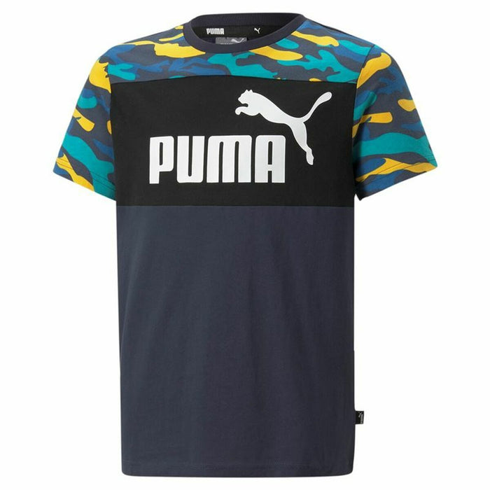 Tricou cu Mânecă Scurtă pentru Copii Puma Essentials+ Camuflaj Băieți Negru