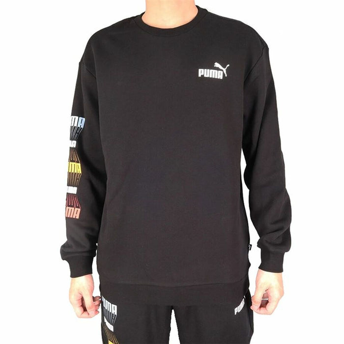 Hanorac fără Glugă Bărbați Puma Repeat Graphic  Negru