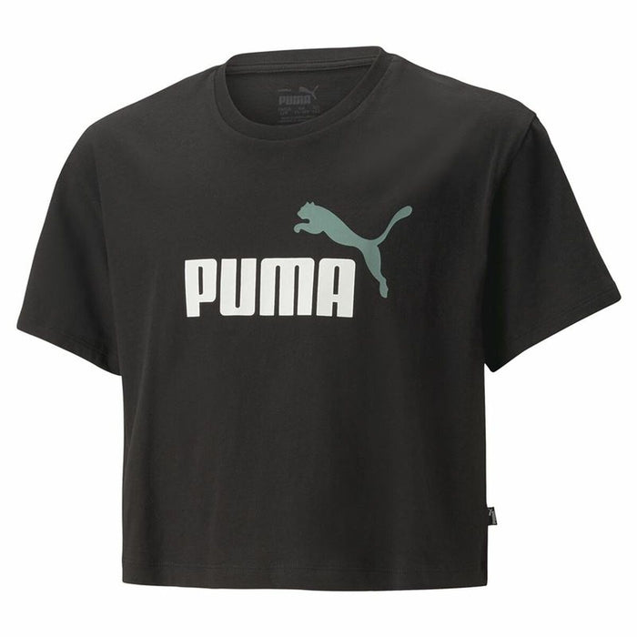 Tricou cu Mânecă Scurtă pentru Copii Puma Logo Cropped  Negru