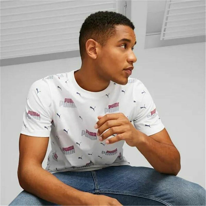 Tricou cu Mânecă Scurtă Bărbați Puma  Ess+ Logo Power Alb
