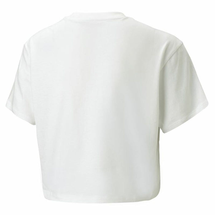 Tricou cu Mânecă Scurtă pentru Copii Puma Logo Cropped  Alb