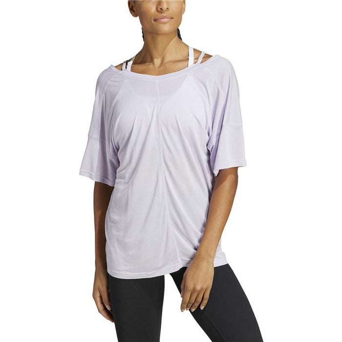 Tricou cu Mânecă Scurtă Femei Adidas Studio Oversized Liliachiu