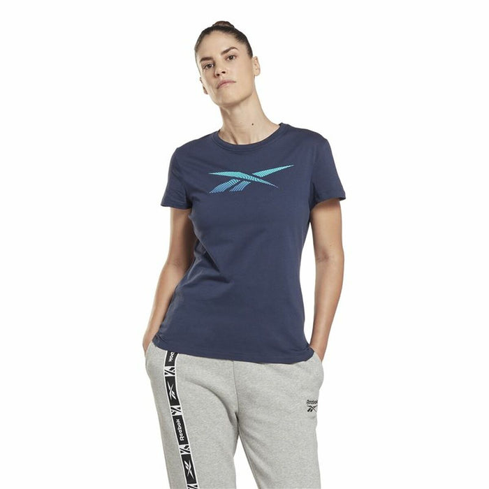 Tricou cu Mânecă Scurtă Femei Reebok Doorbuster Graphic  Albastru închis