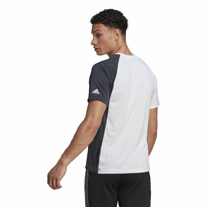 Tricou cu Mânecă Scurtă Bărbați Adidas  ColourBlock Alb