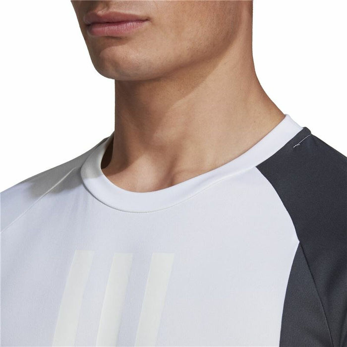 Tricou cu Mânecă Scurtă Bărbați Adidas  ColourBlock Alb