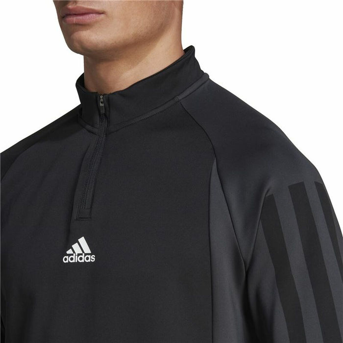 Tricou cu Mânecă Lungă Bărbați Adidas 1/4-Zip Negru