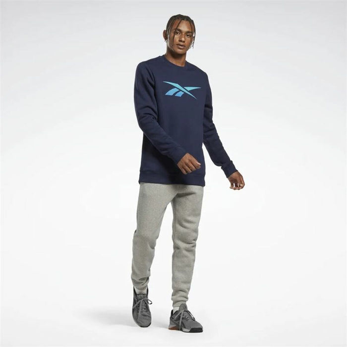 Hanorac fără Glugă Bărbați Reebok Identity Fleece Crew Albastru închis