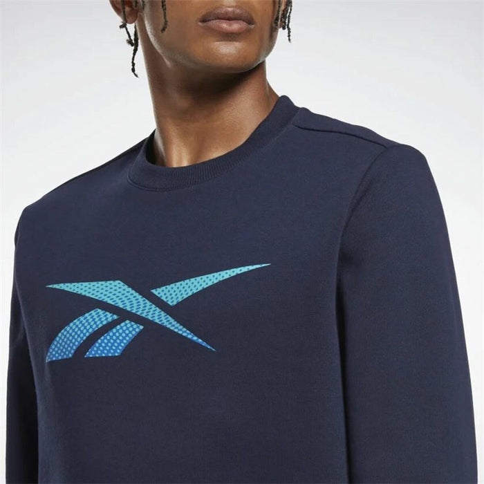 Hanorac fără Glugă Bărbați Reebok Identity Fleece Crew Albastru închis