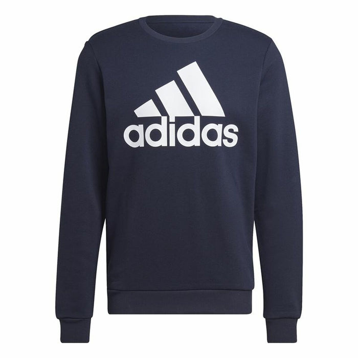 Hanorac fără Glugă Bărbați Adidas Essentials Big Logo Bleumarin Albastru închis