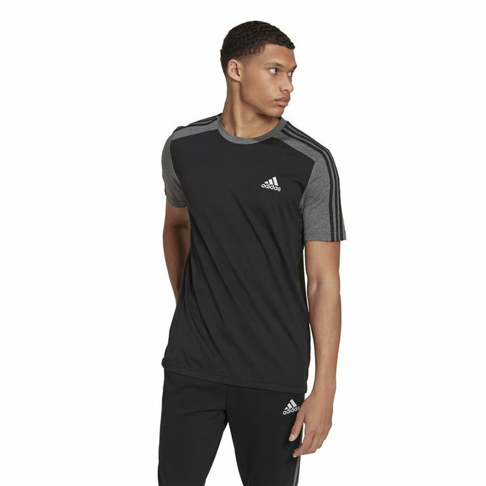Tricou cu Mânecă Scurtă Bărbați Adidas  Essentials Melange Negru