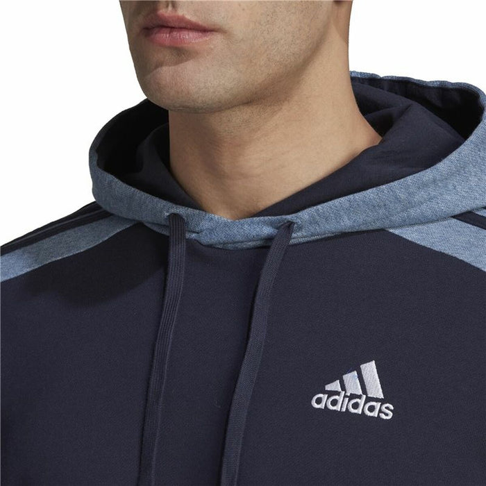 Hanorac cu Glugă Bărbați Adidas Mélange French Terry Albastru închis