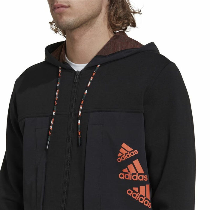 Hanorac cu Glugă Bărbați Adidas Essentials BrandLove Negru