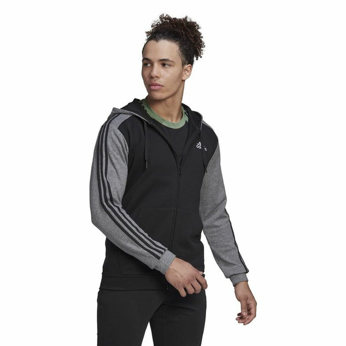 Jachetă Sport de Bărbați Adidas Mélange French Terry Negru