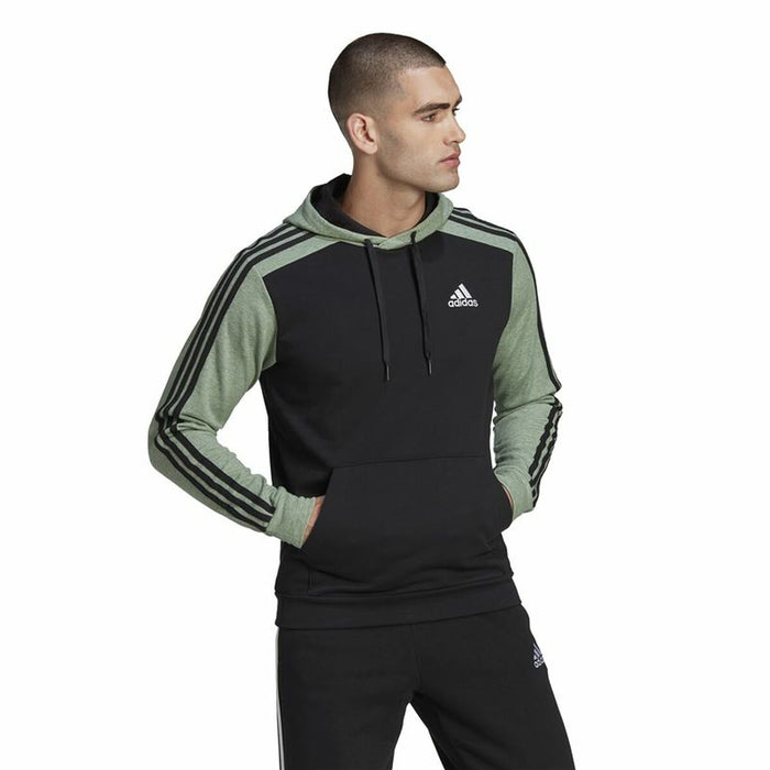 Hanorac cu Glugă Bărbați Adidas Essentials Mélange French Terry Negru