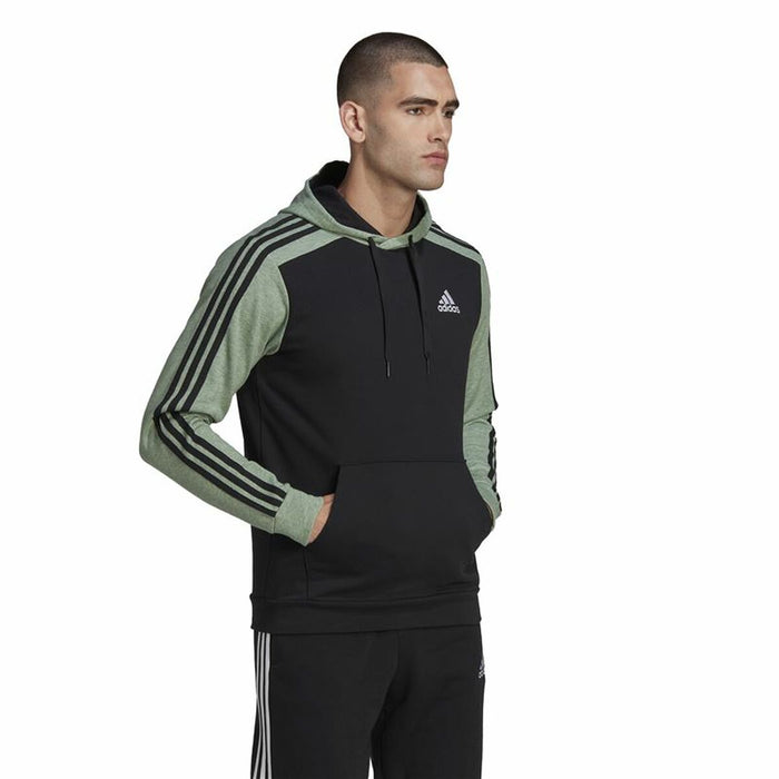 Hanorac cu Glugă Bărbați Adidas Essentials Mélange French Terry Negru
