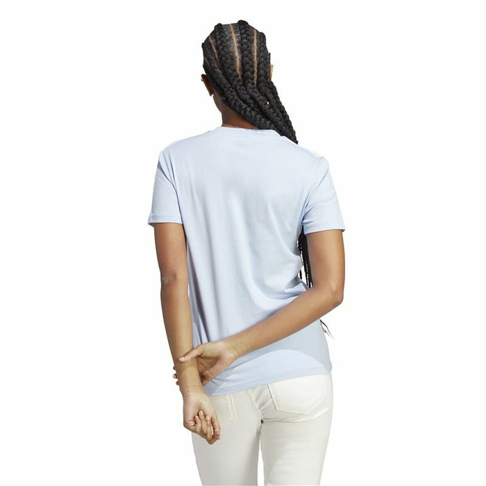 Tricou cu Mânecă Scurtă Femei Adidas 3 stripes Albastru deschis
