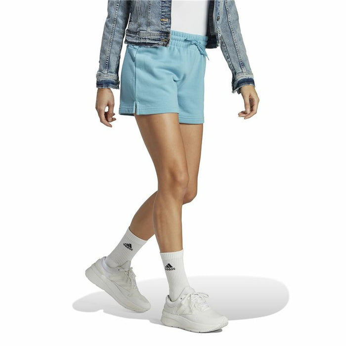 Pantaloni Scurți Sport pentru Damă Adidas Linear Cyan Deschis