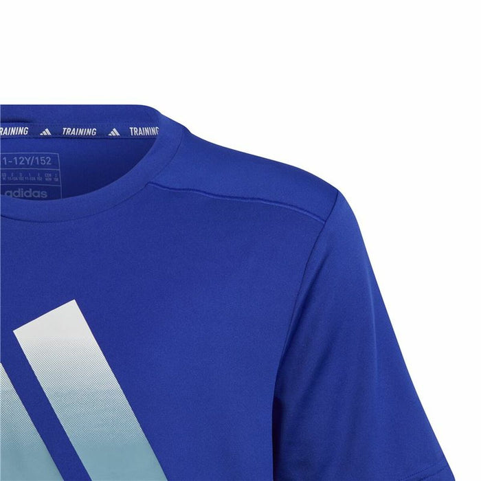Tricou cu Mânecă Scurtă pentru Copii Adidas Icons Aeroready Albastru