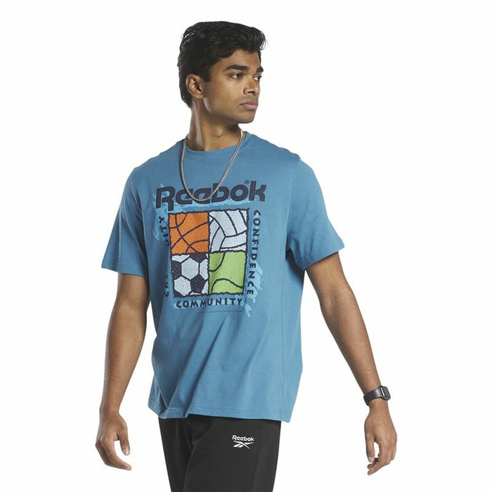 Tricou cu Mânecă Scurtă Bărbați Reebok GS Rec Center Albastru