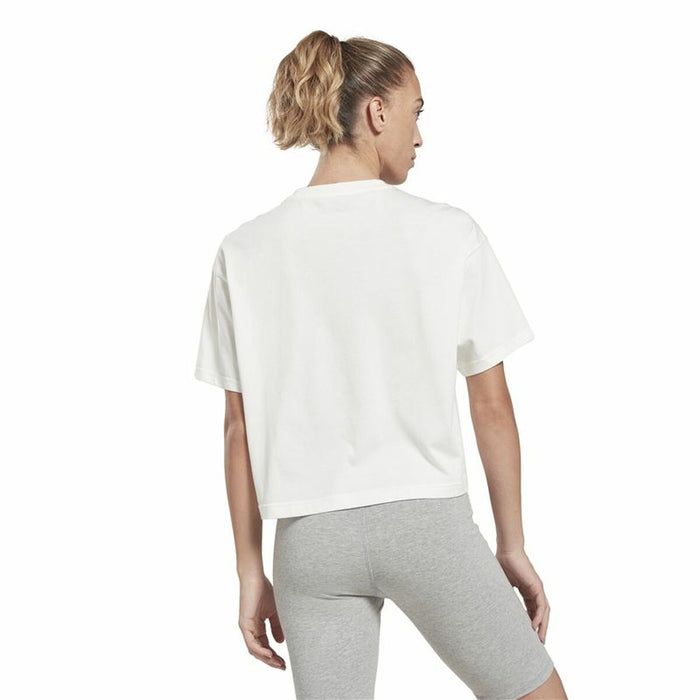 Tricou cu Mânecă Scurtă Femei Reebok Graphic Logo Alb