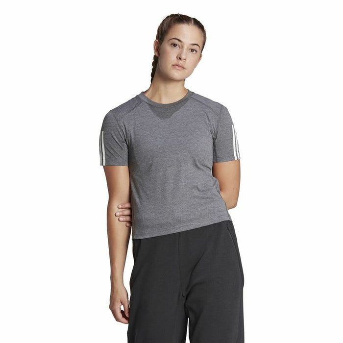 Tricou cu Mânecă Scurtă Femei Adidas 3 stripes Essentials Gri deschis