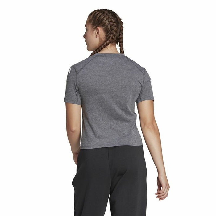 Tricou cu Mânecă Scurtă Femei Adidas 3 stripes Essentials Gri deschis