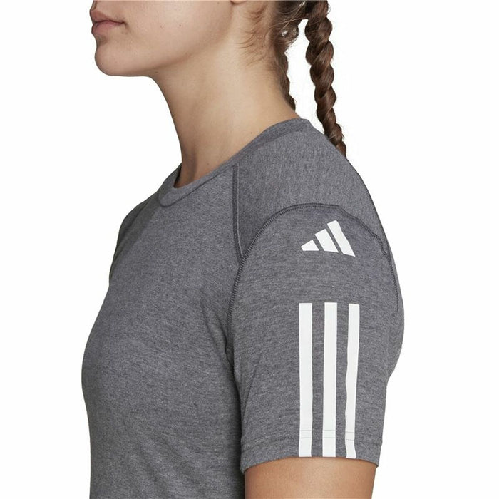 Tricou cu Mânecă Scurtă Femei Adidas 3 stripes Essentials Gri deschis