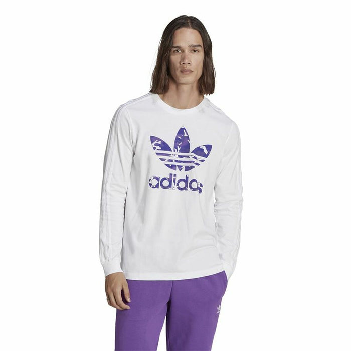 Tricou cu Mânecă Lungă Bărbați Adidas Originals Camo STR Alb