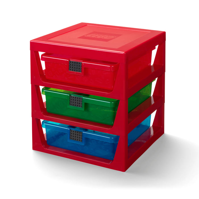 Măsuță de depozitare LEGO, cu 3 sertare, roșie