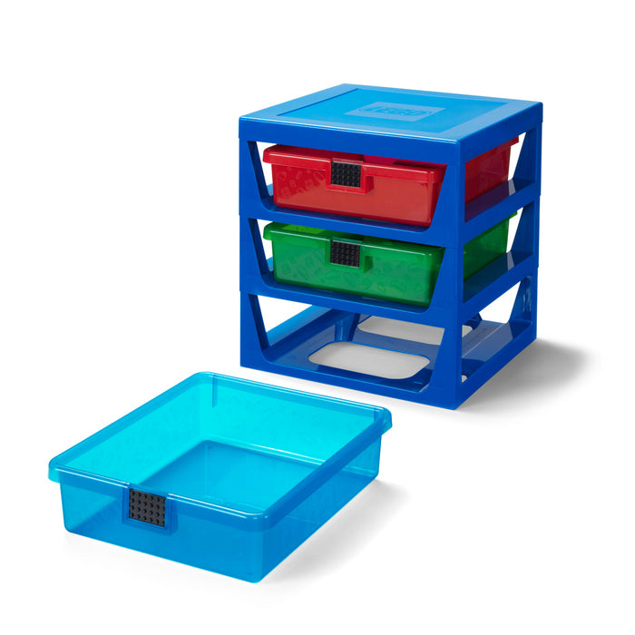 Măsuță de depozitare LEGO, cu 3 sertare, albastră, 5+ ani