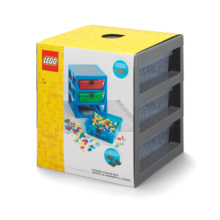Măsuță LEGO, cu 3 sertare de depozitare, gri, 5+ ani