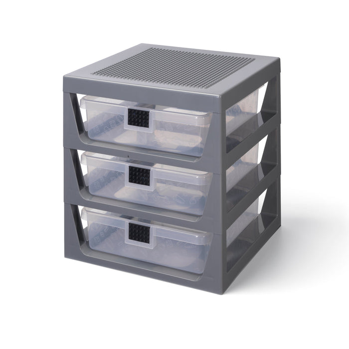 Măsuță LEGO, cu 3 sertare de depozitare, gri, 5+ ani
