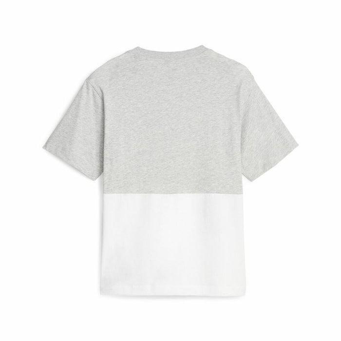 Tricou cu Mânecă Scurtă Femei Puma Power Colorblock Alb Gri