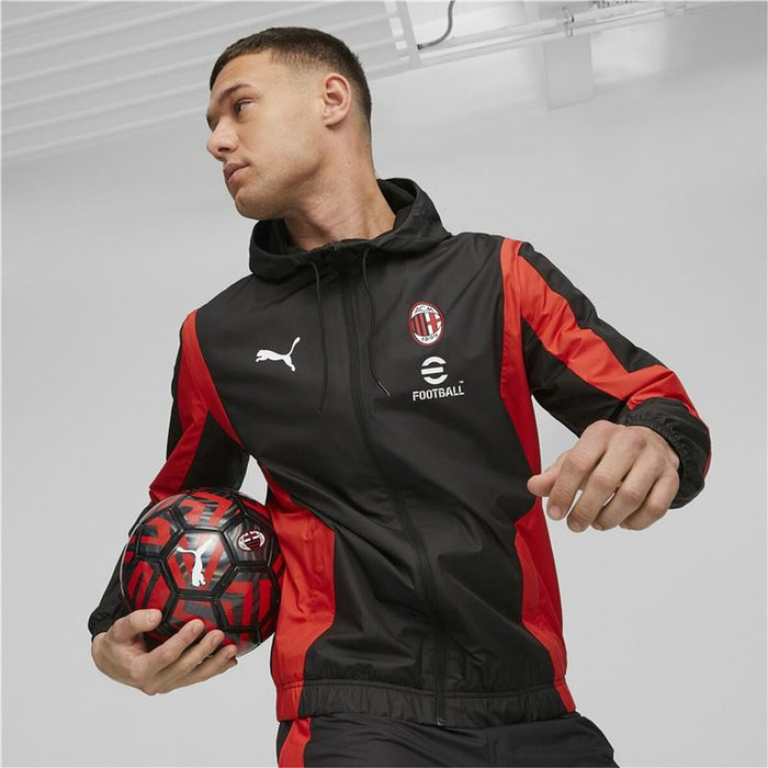 Jachetă Sport de Bărbați Puma Ac Milan Prematch Negru Roșu