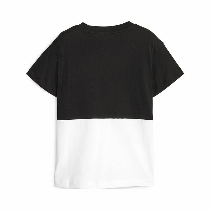 Tricou cu Mânecă Scurtă pentru Copii Puma Power Colorblock Alb Negru