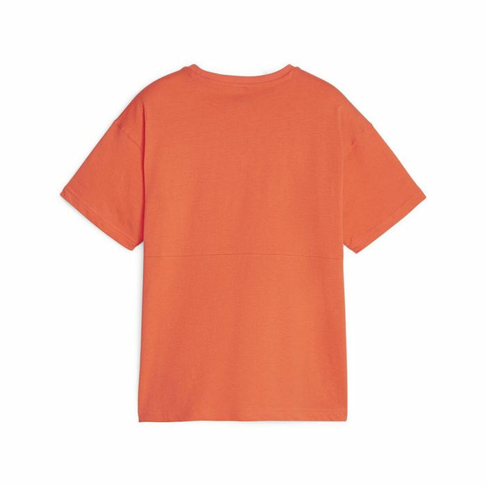 Tricou cu Mânecă Scurtă pentru Copii Puma Power Colorblock Portocaliu închis