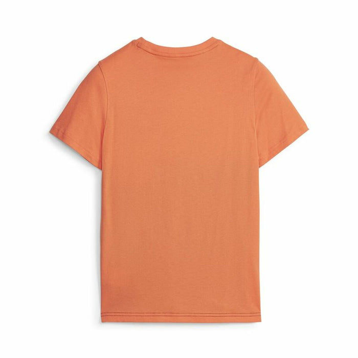 Tricou cu Mânecă Scurtă pentru Copii Puma Ess Block Negru Portocaliu