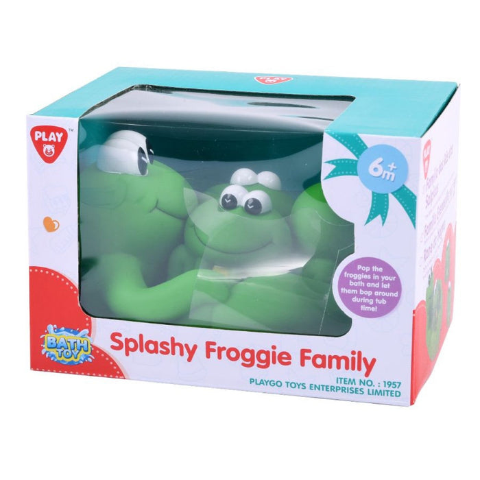 Set de jucării de baie PlayGo Splashy Froggie Family, familie de broscuțe, 6+ luni